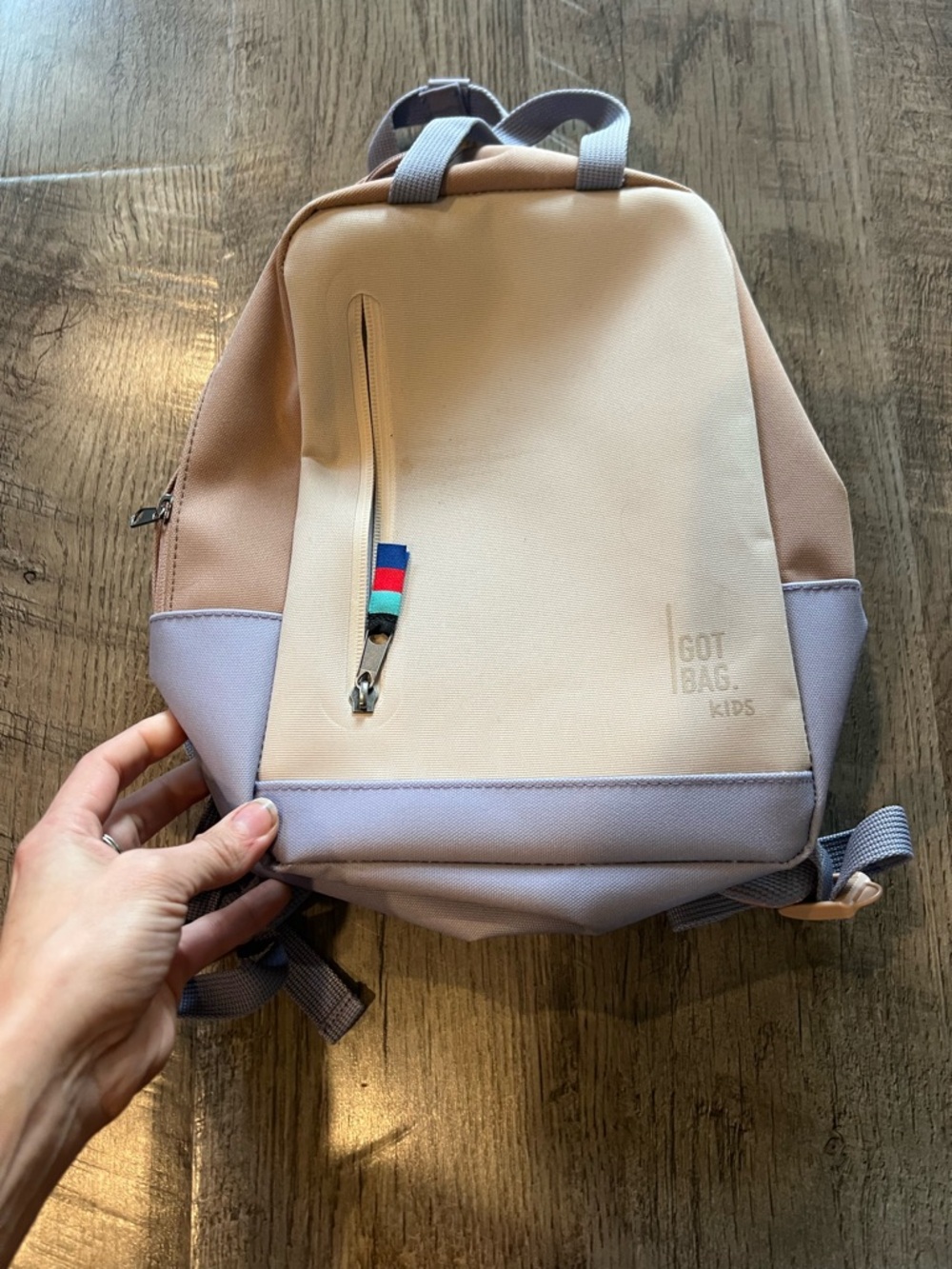 Kids Got Bag Daypack  Colorblock Mini Backpack - Cream & Lavender